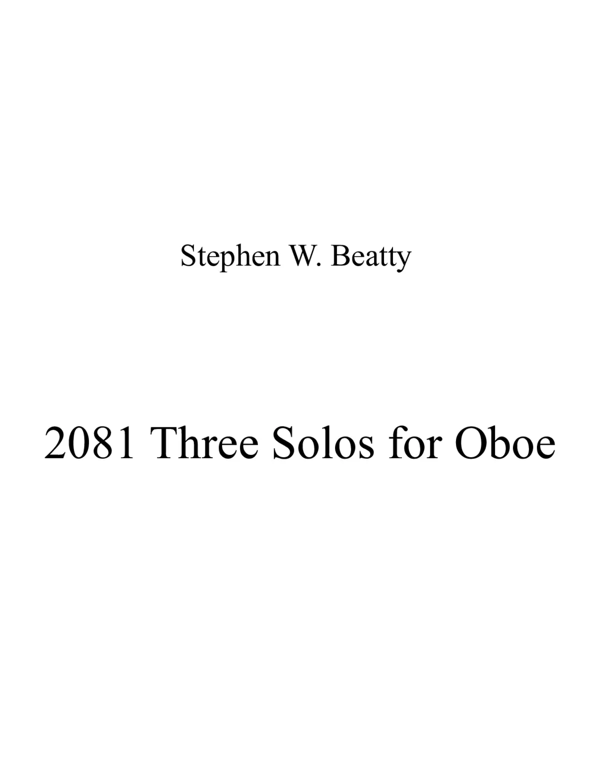 Three Solos for Oboe - Page 1