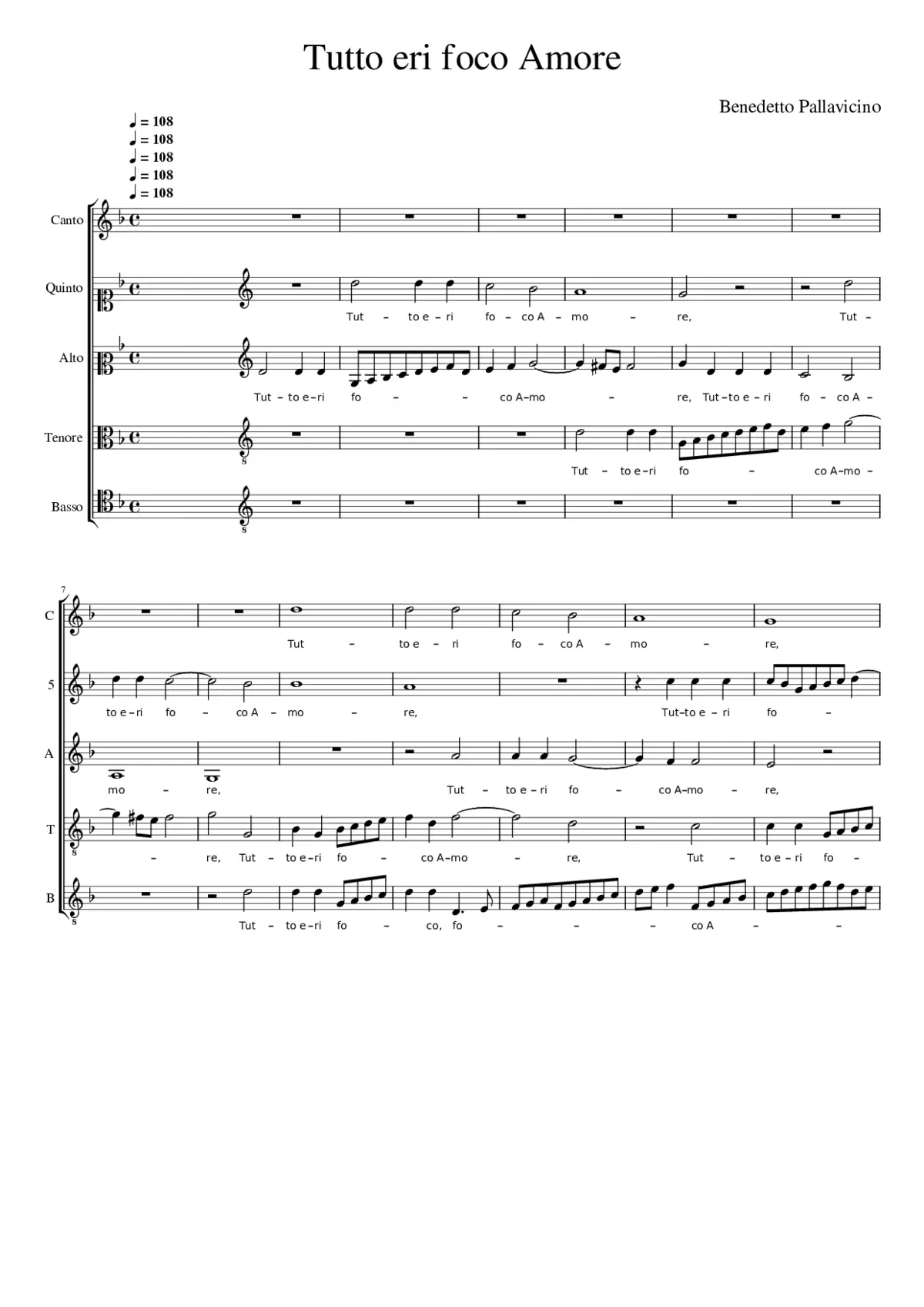 Tutto eri foco Amore - Page 1