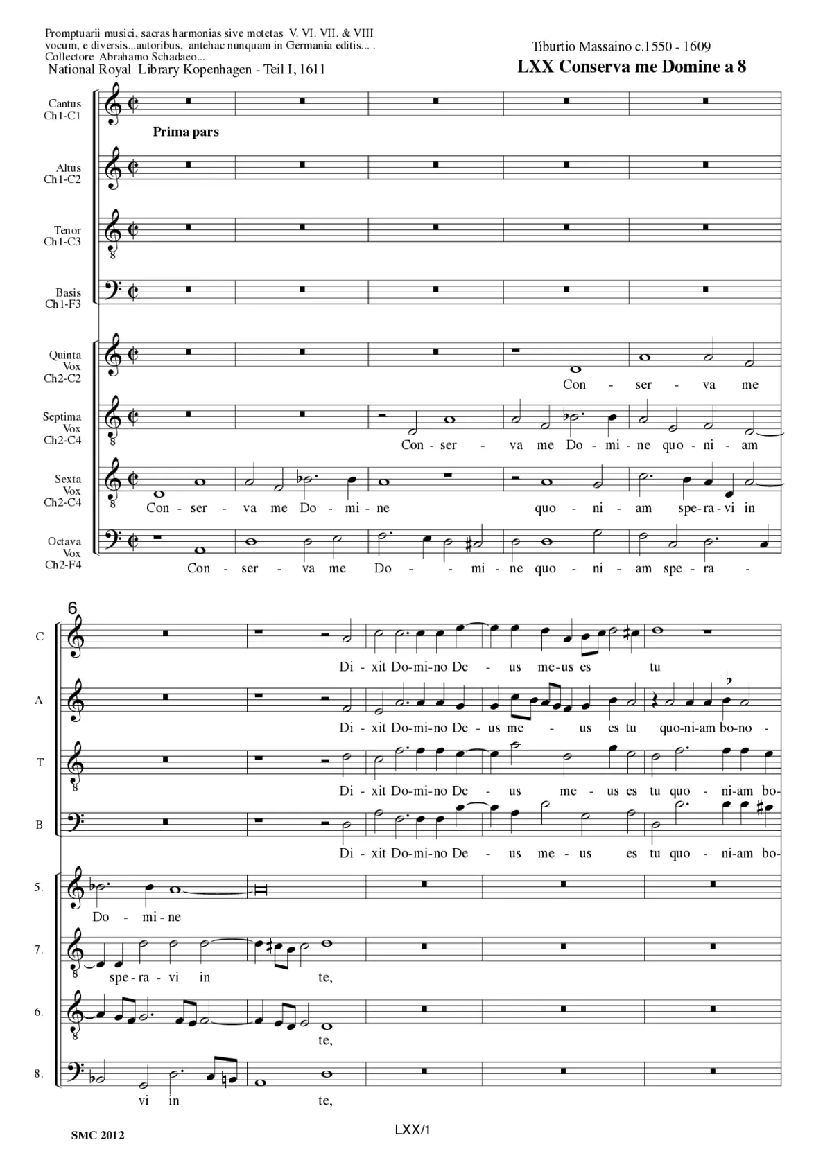 Conserva me Domine a 8 - Page 1