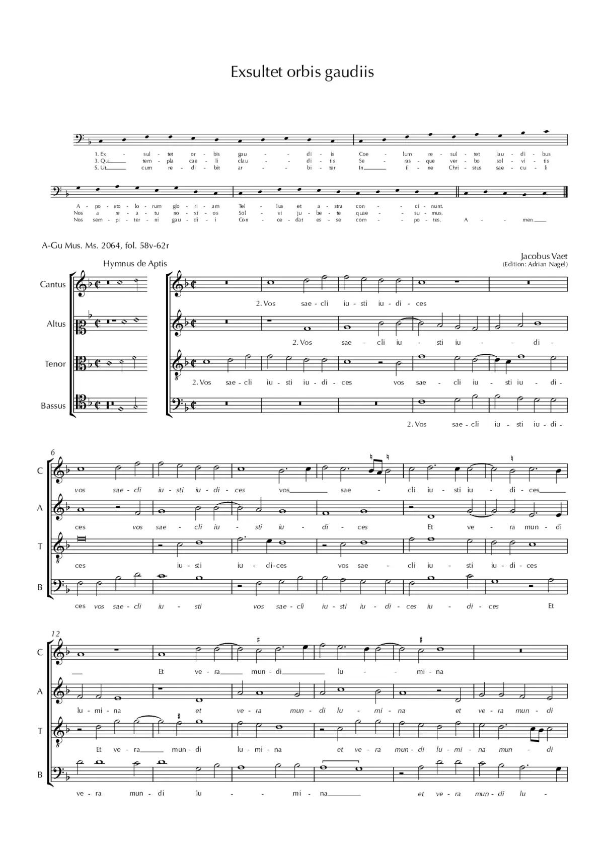 Exsultet orbis gaudiis - Page 1