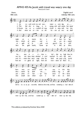 As Jacob with travel was weary one day