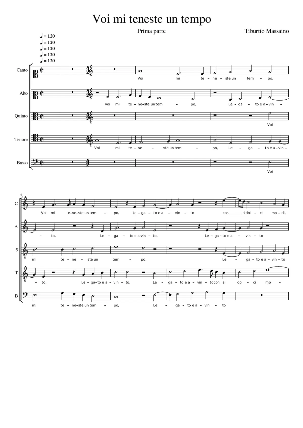 Voi mi teneste un tempo - Page 1