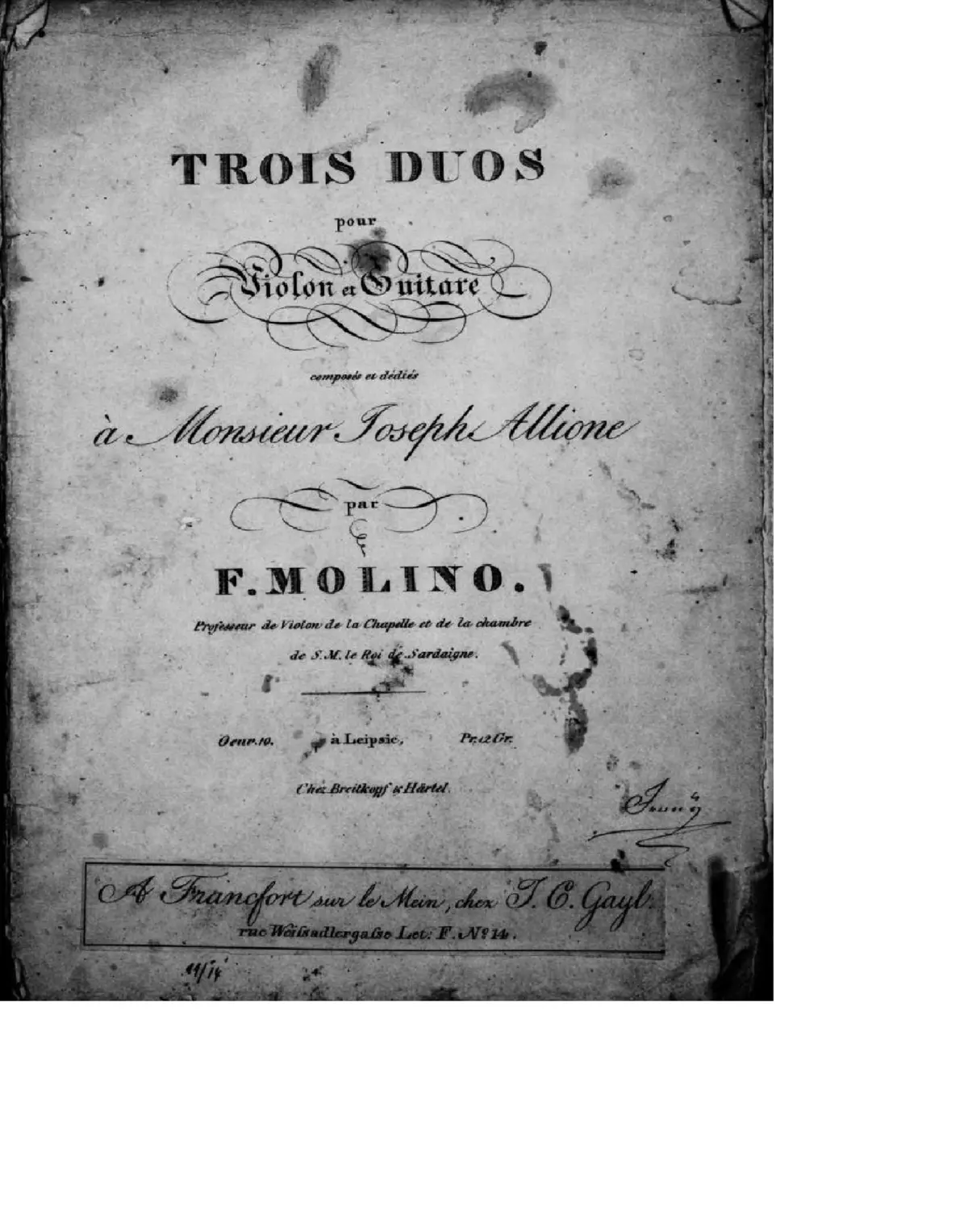 3 Duos pour Violon et Guitare - Page 1