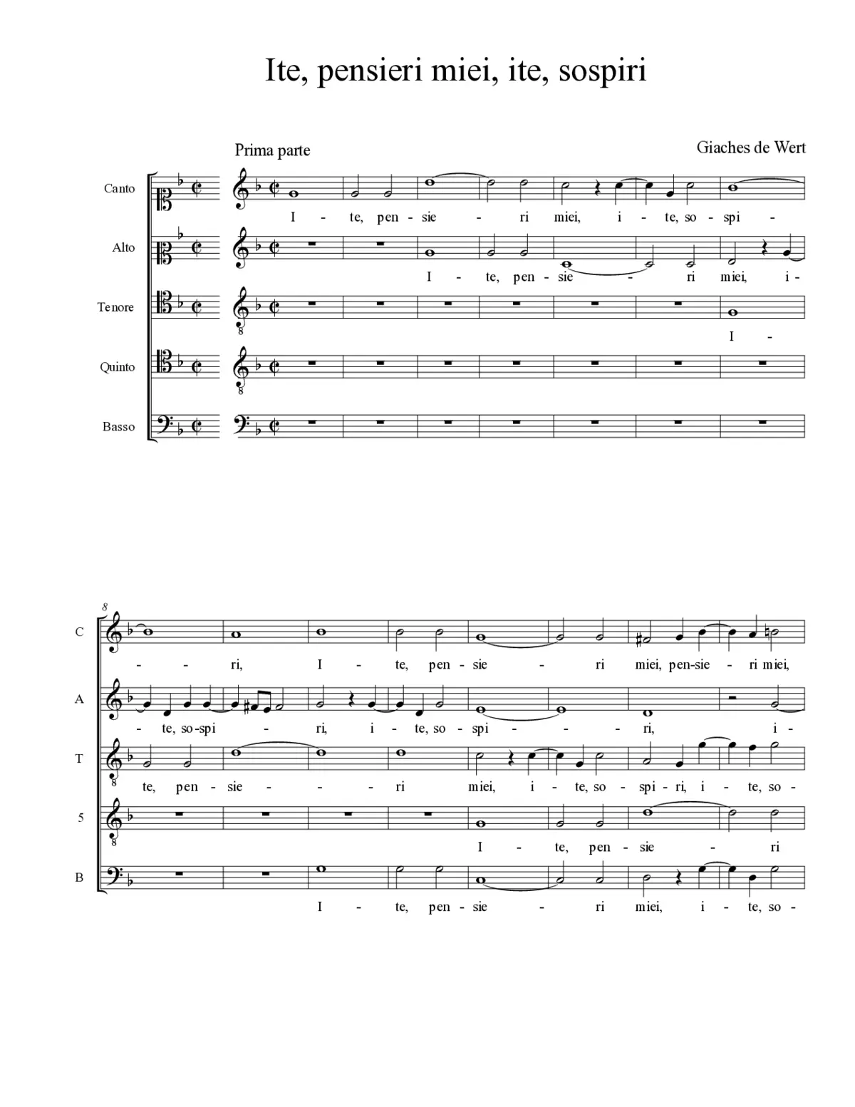 Ite, pensieri miei, ite, sospiri - Page 1