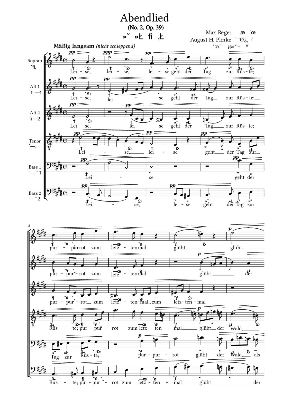Abendlied, Op. 39, No. 2 - Page 1