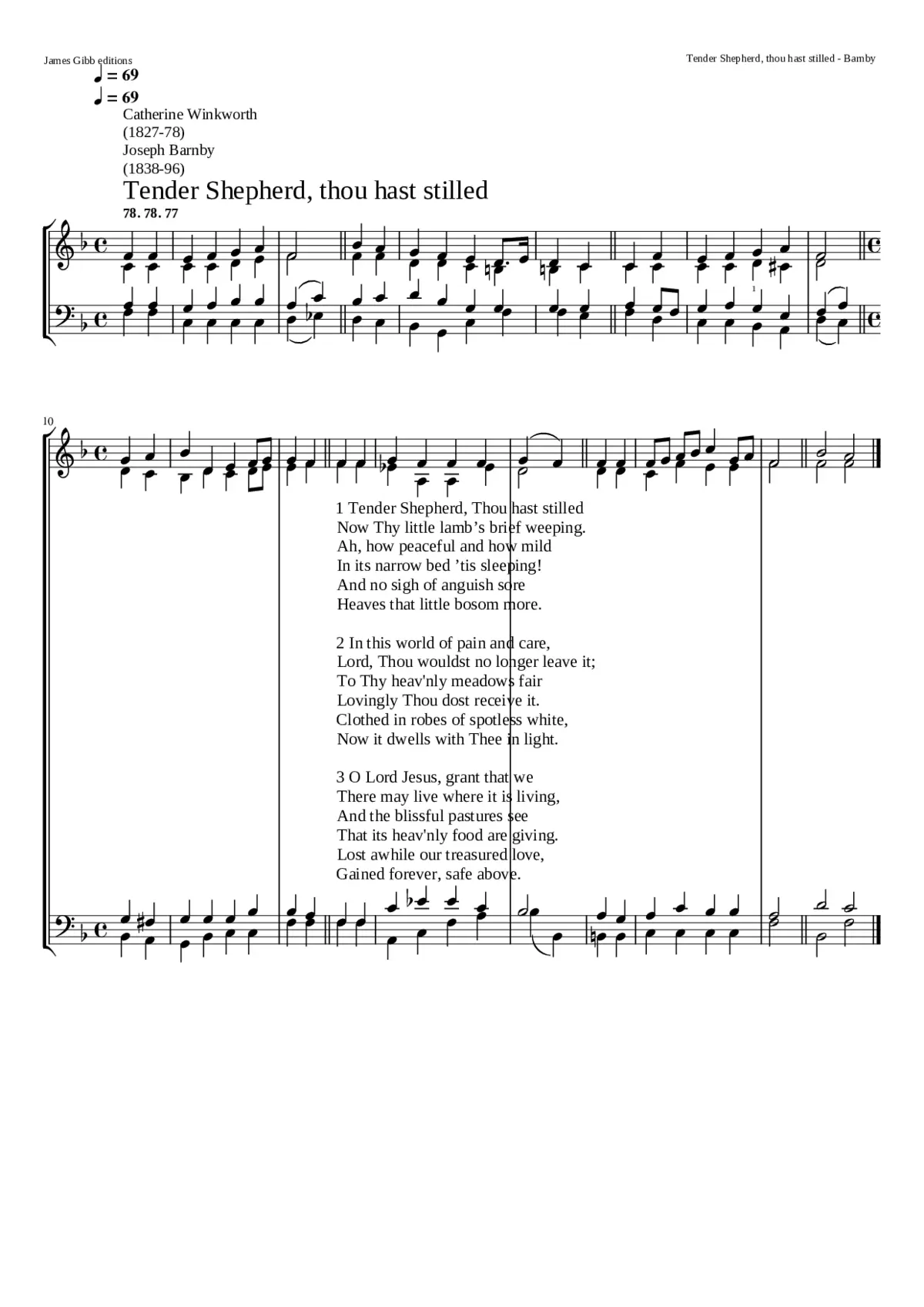 Tender Shepherd Thou hast stilled - Page 1