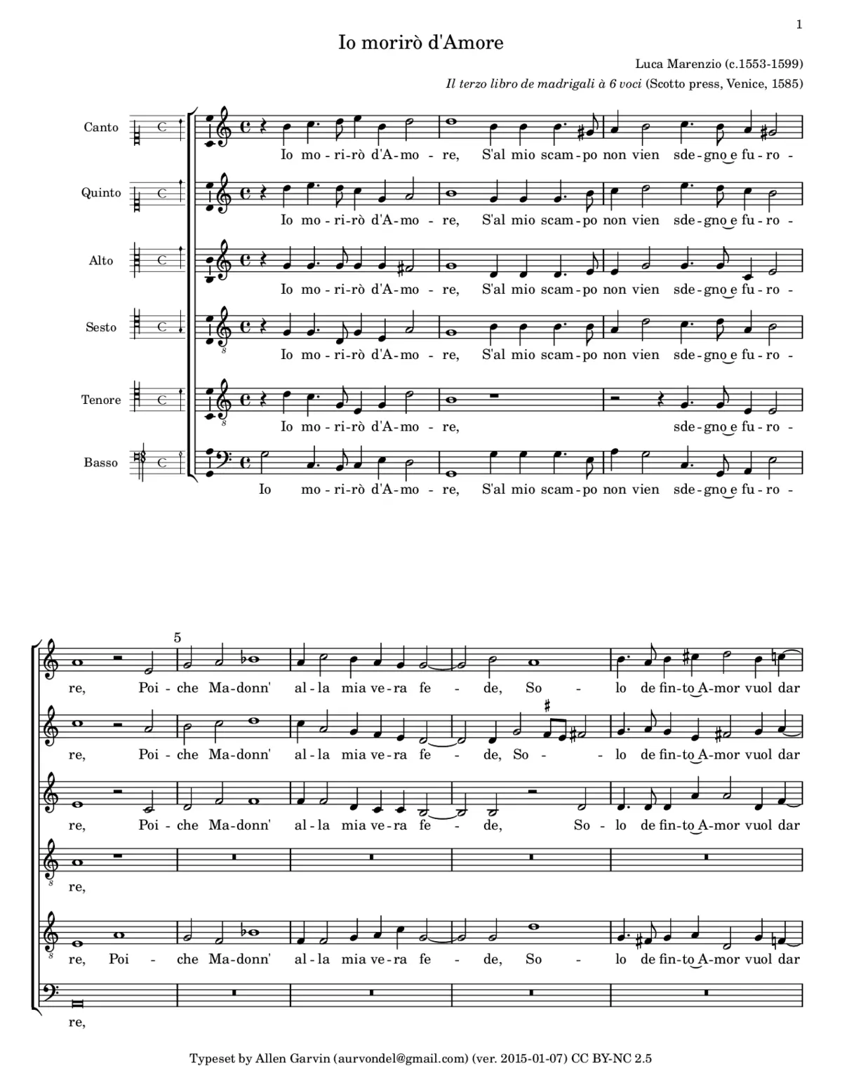 Io morirò d'Amore - Page 1