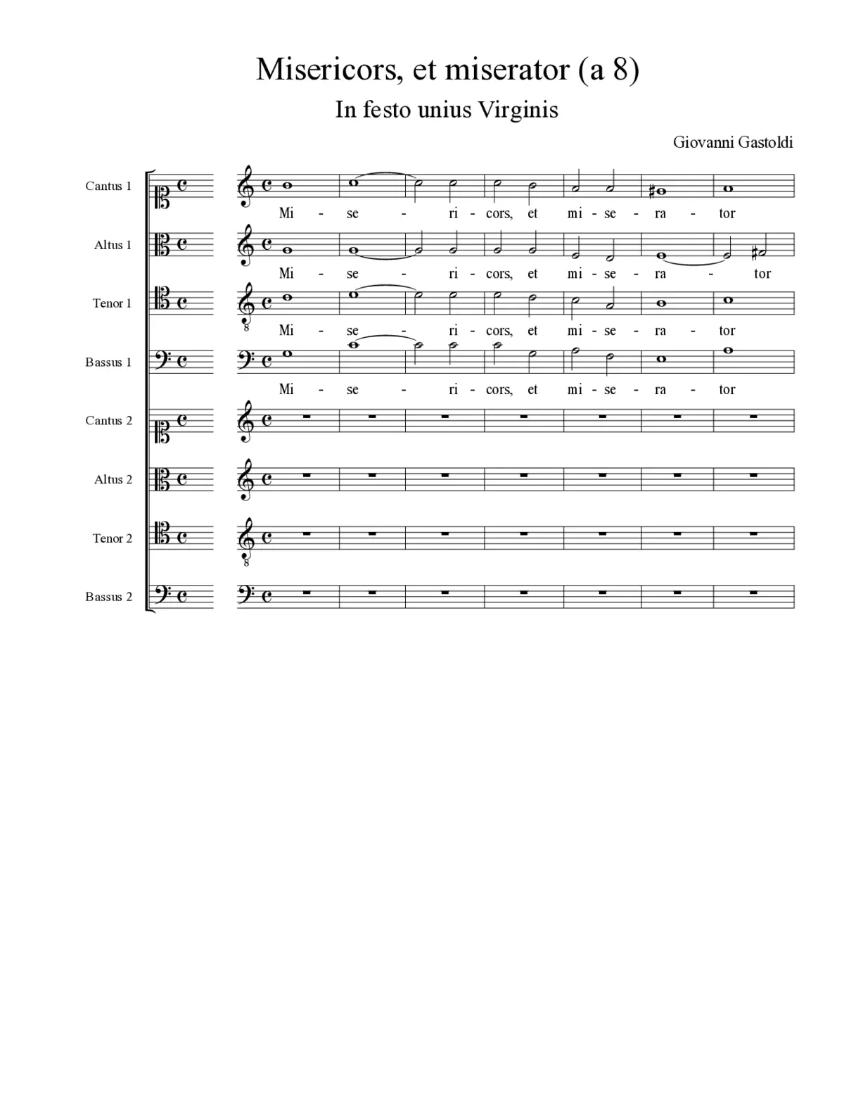 Misericors, et miserator (a 8) - Page 1