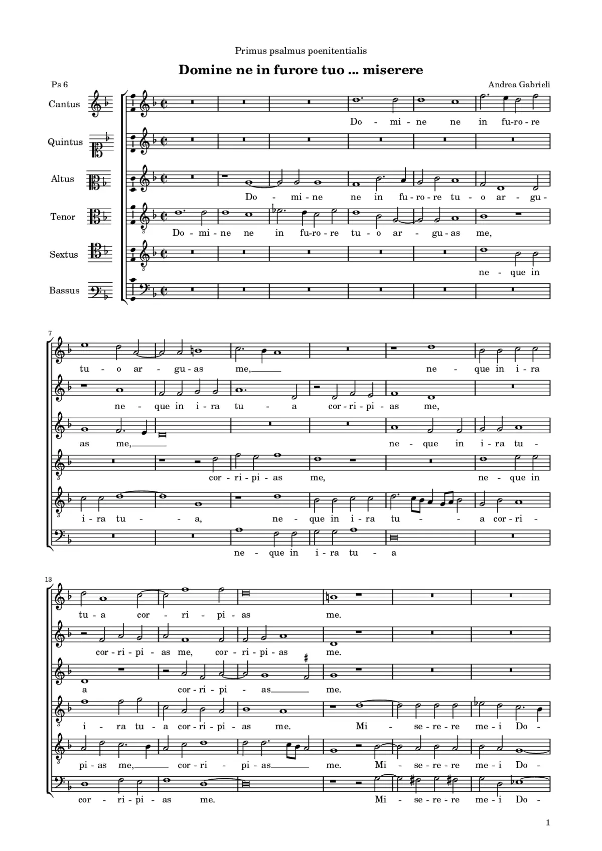 Domine, ne in furore tuo arguas me - Page 1