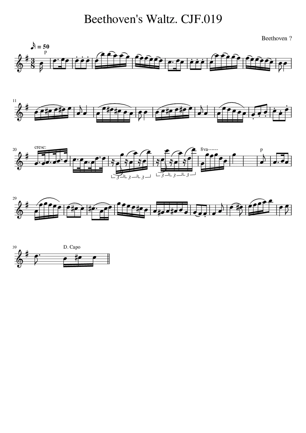 Beethoven's Waltz. CJF.019 - Page 1
