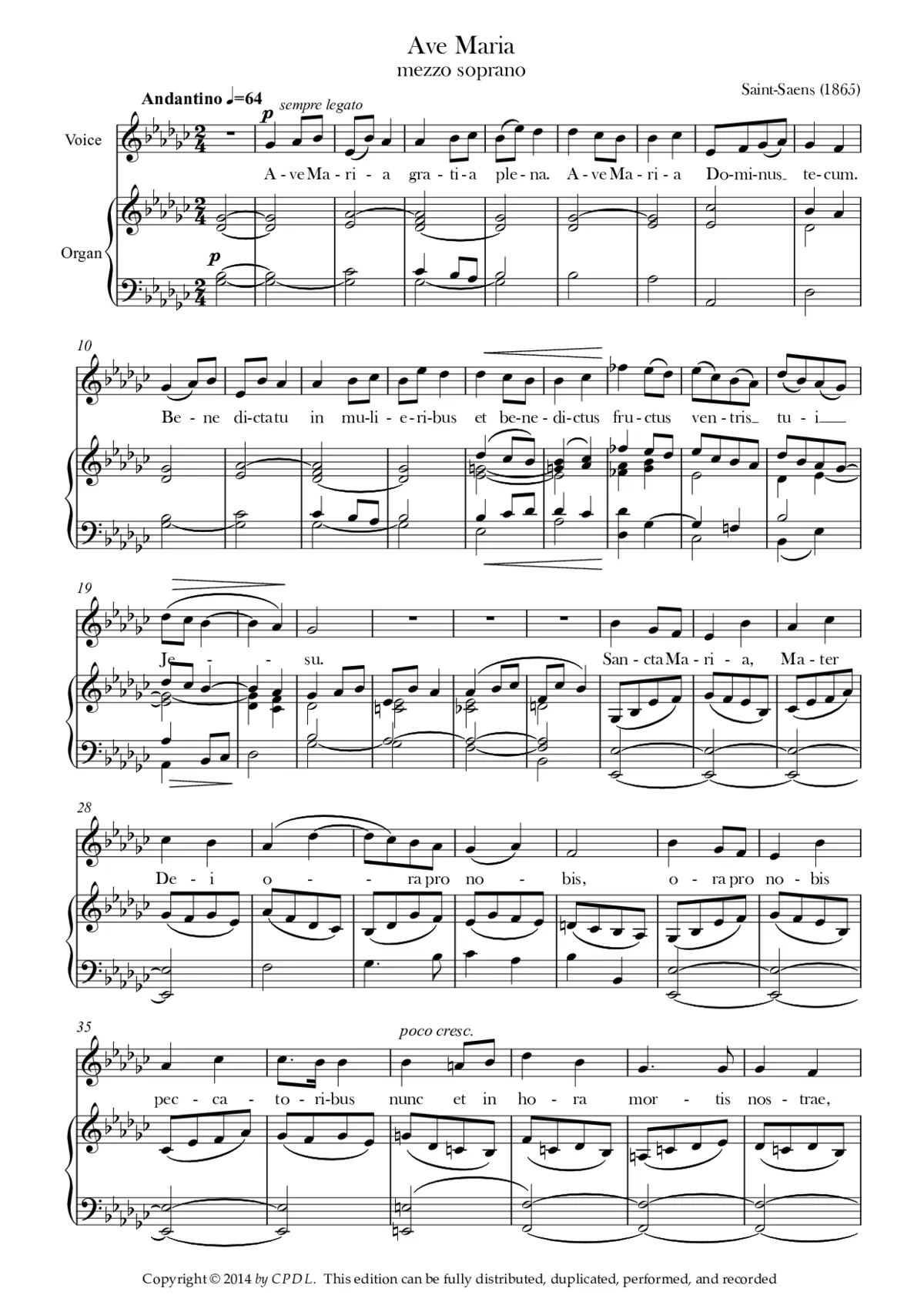 Ave Maria in A major (1865) - Page 1