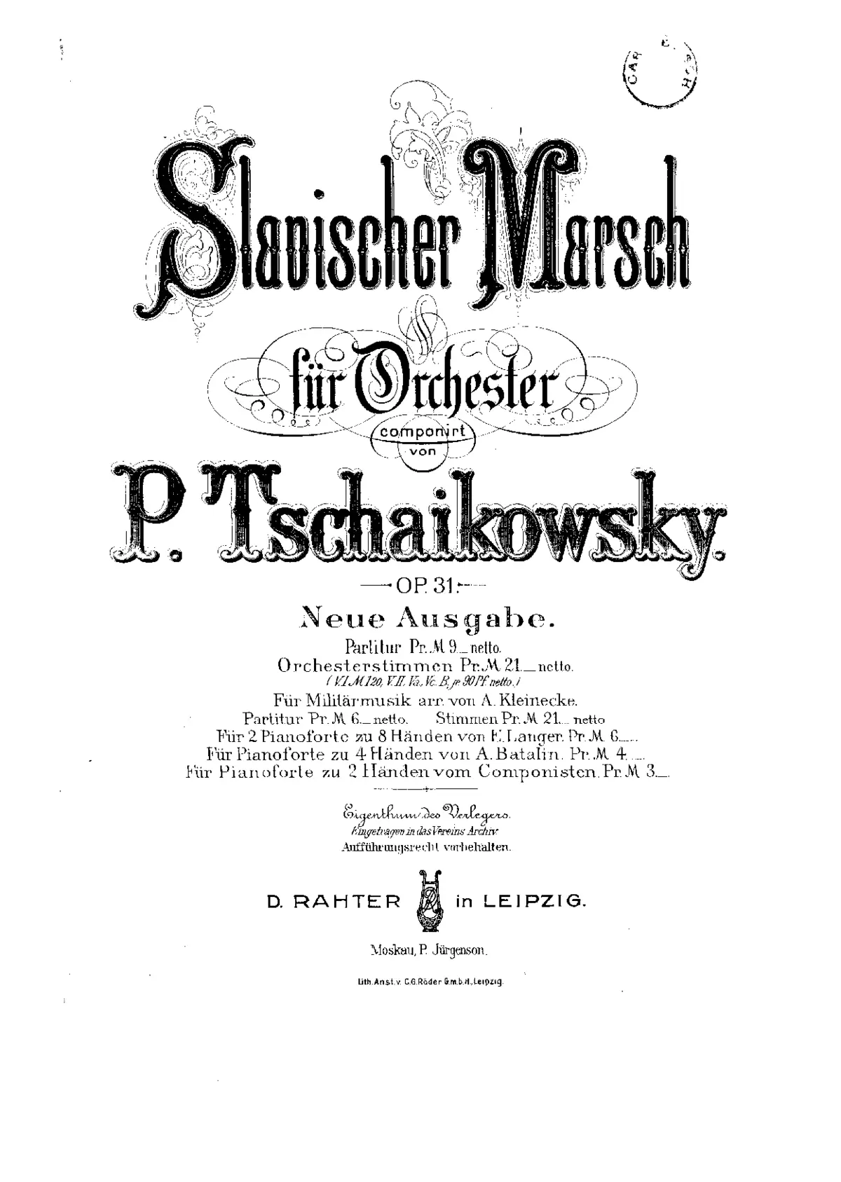Slavonic March - Page 1