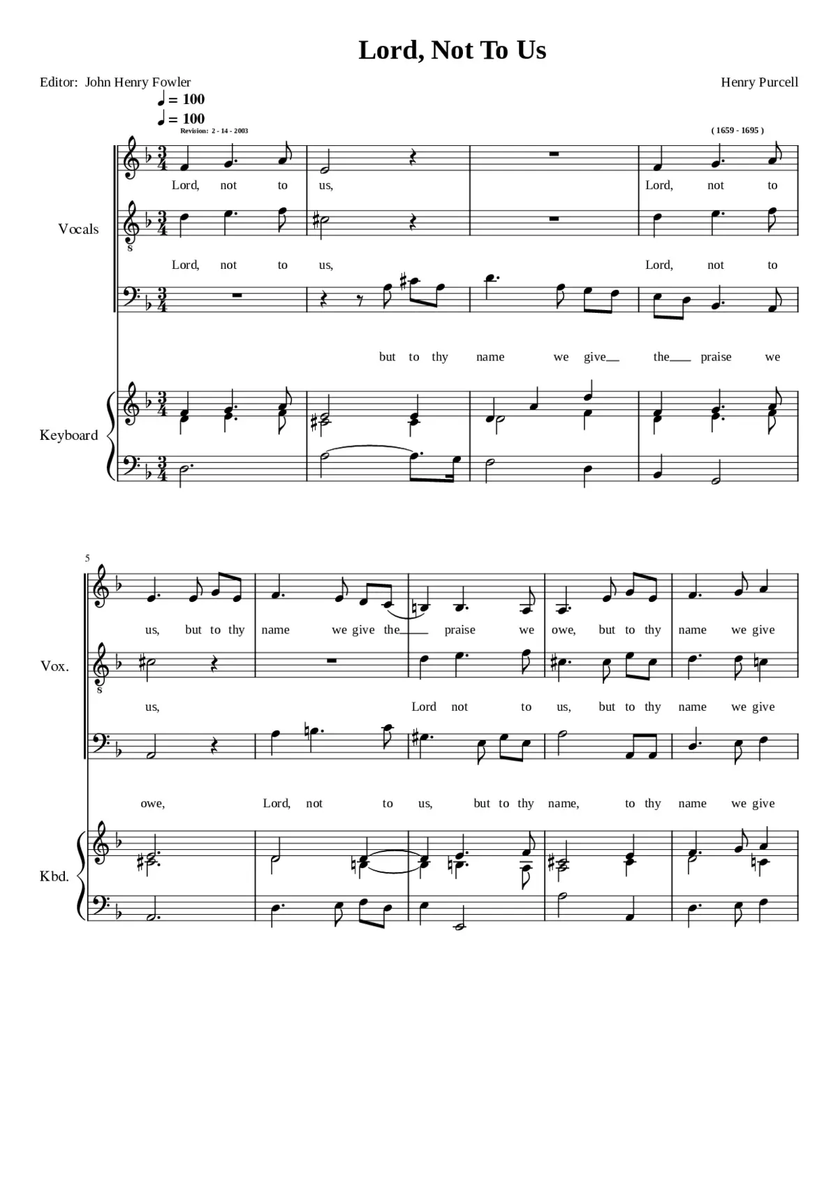 Lord not to us - Page 1