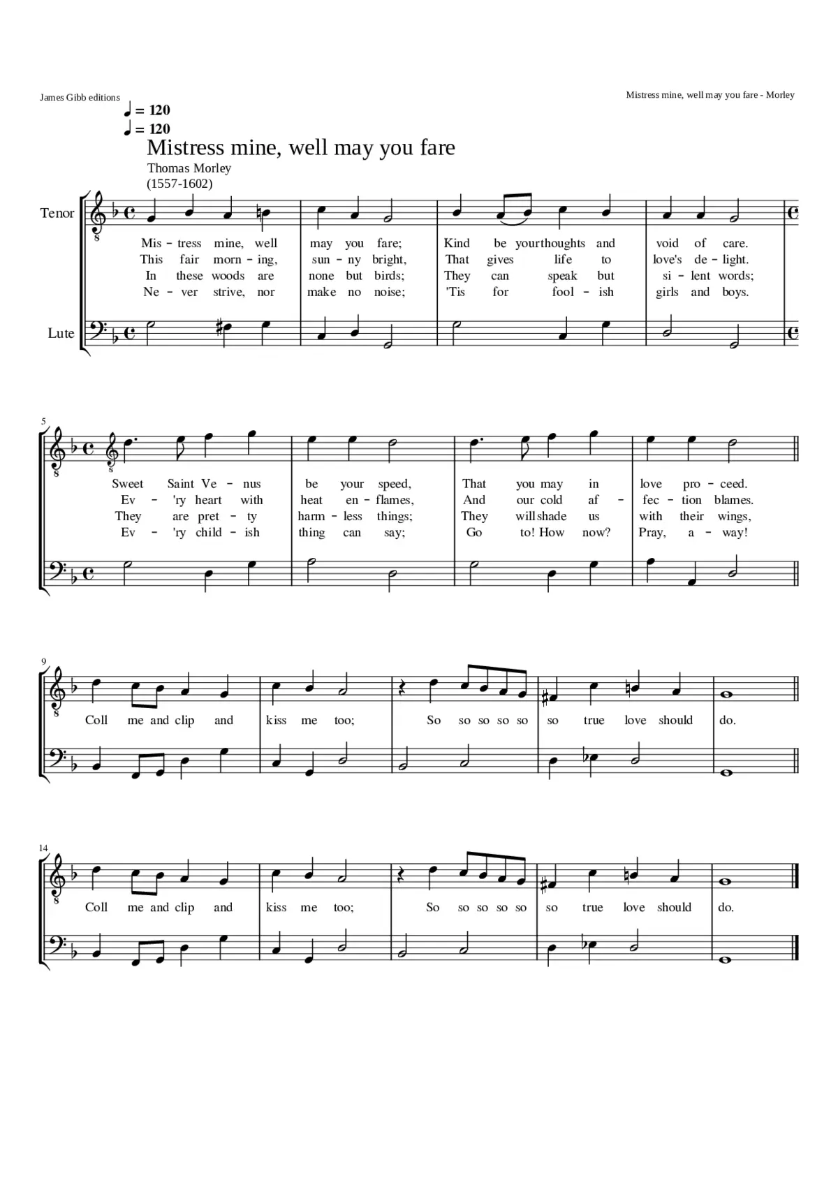 Mistress mine well may you fare - Page 1