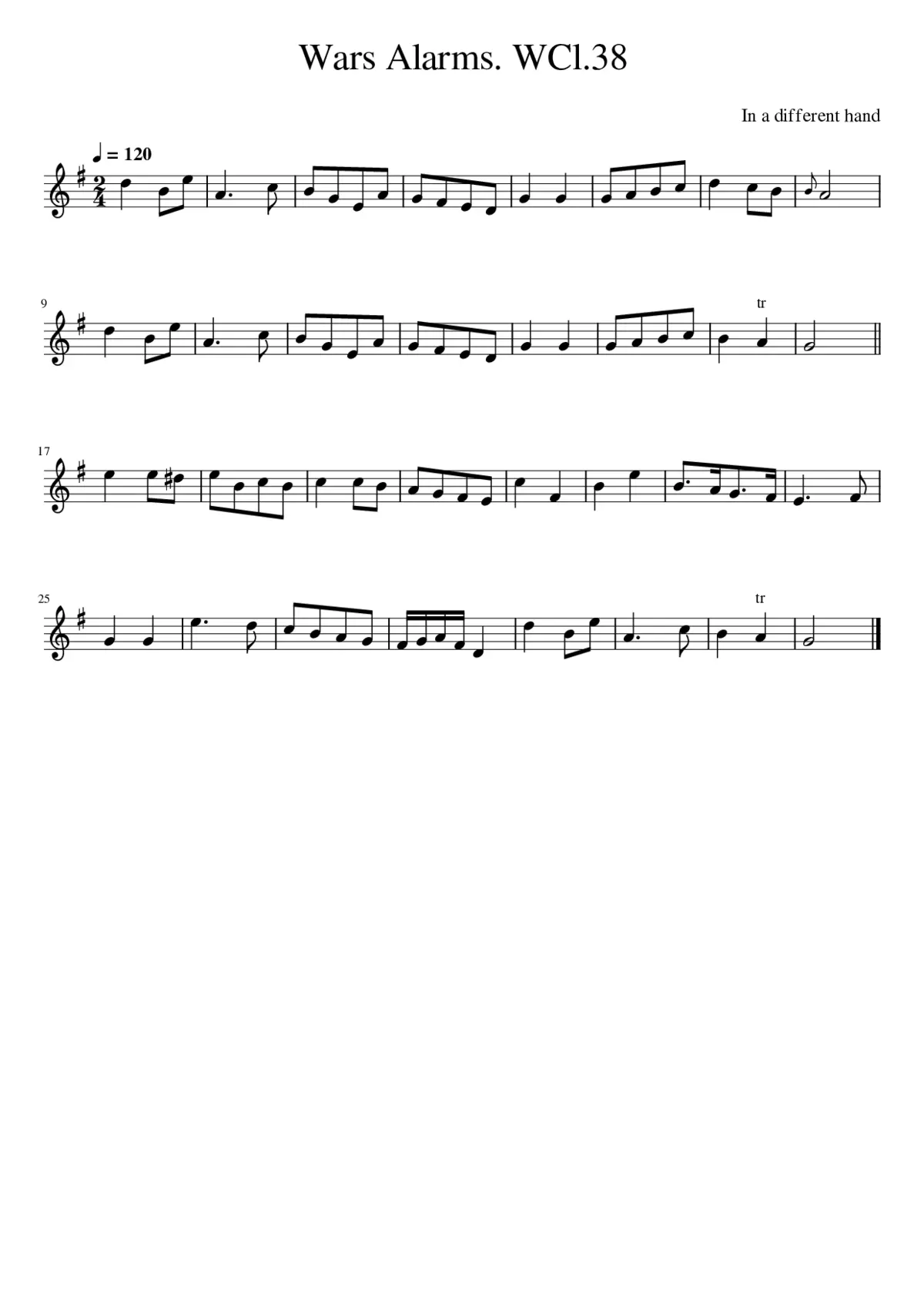 Wars Alarms. WCl.38 - Page 1