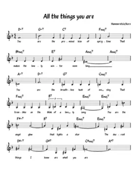 all the things you are