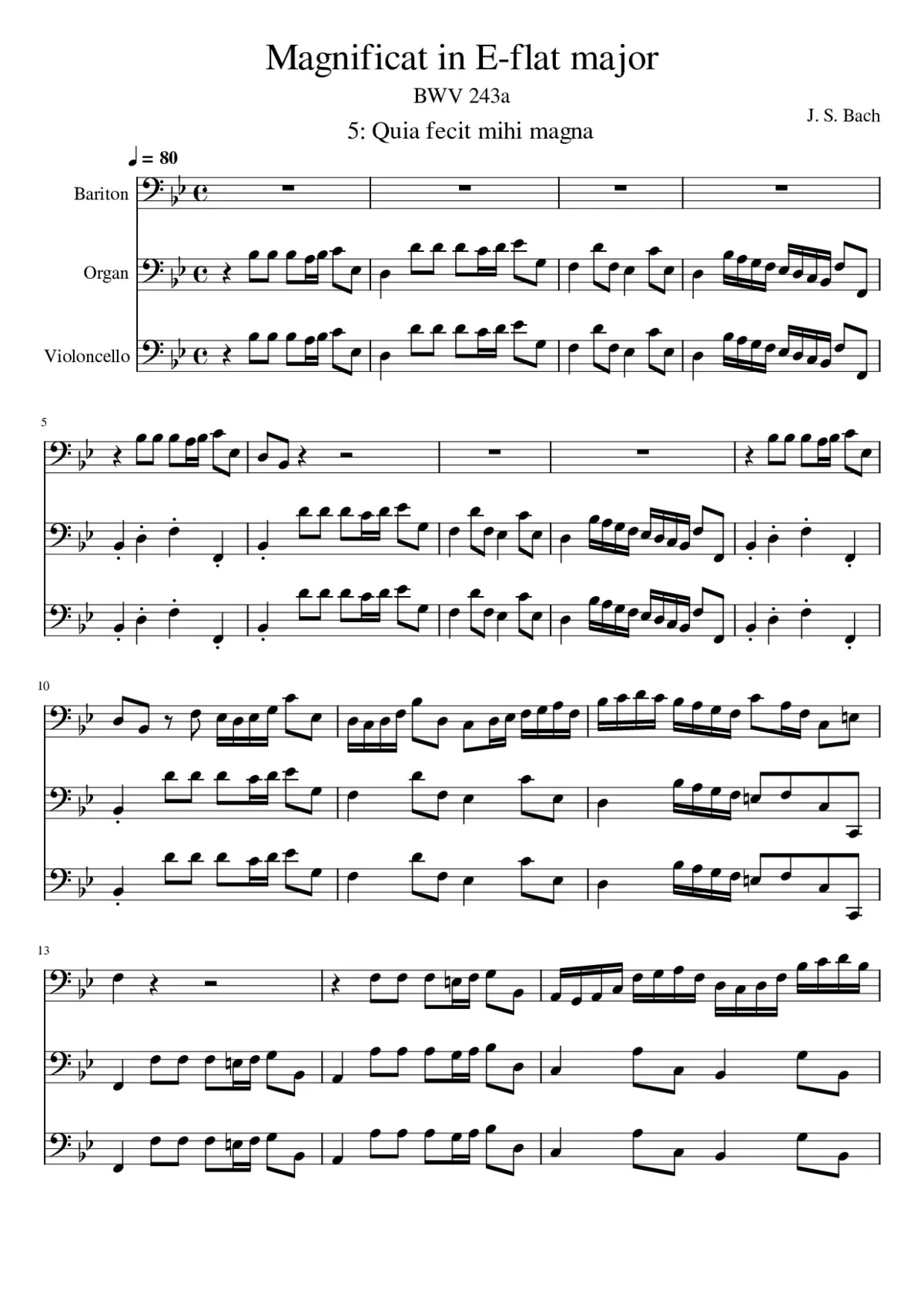 Magnificat in E-flat major BWV 243a - Page 1
