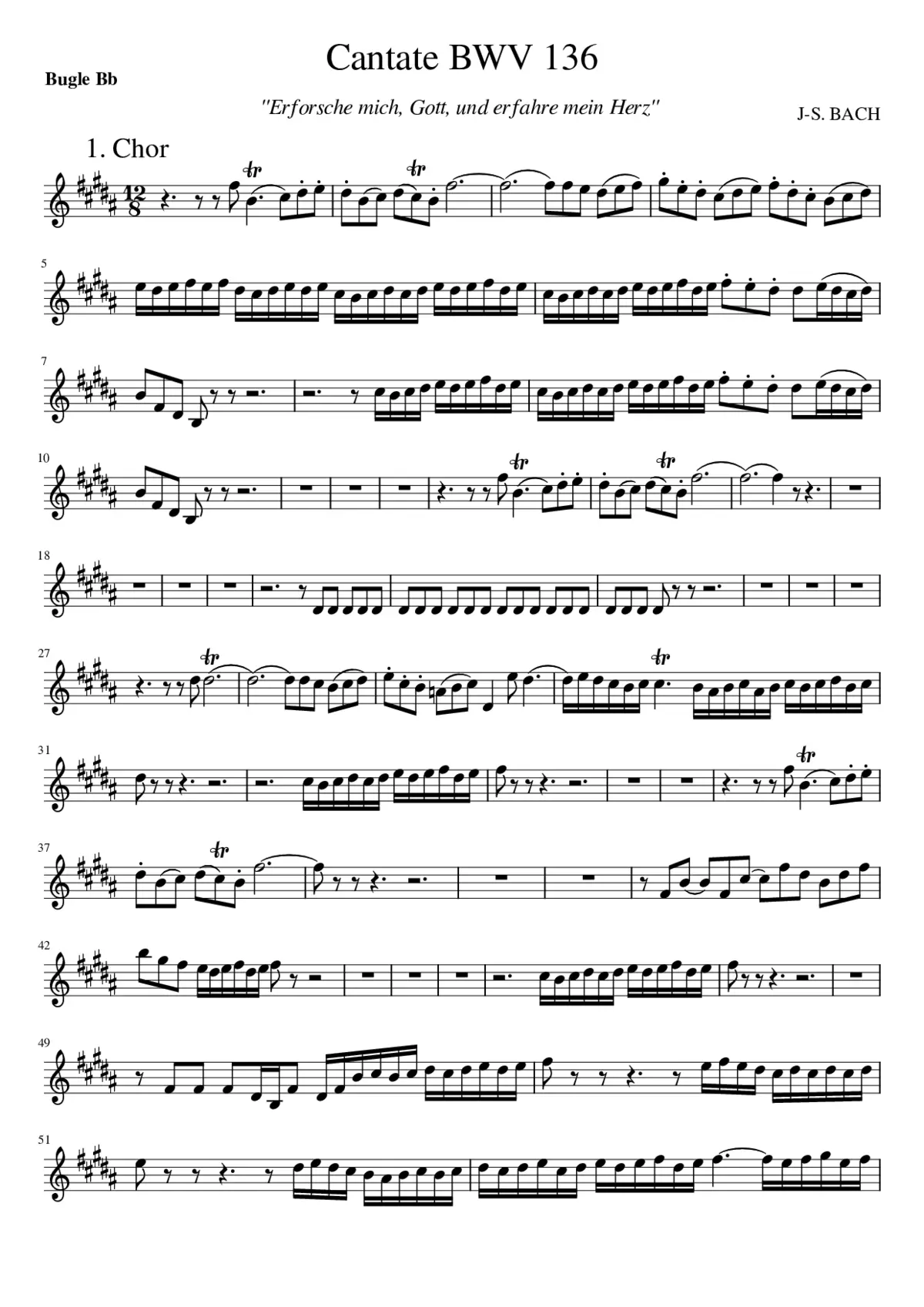 Erforsche mich Gott und erfahre mein Herz BWV 136 - Page 1