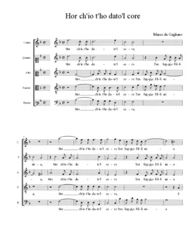 Hor ch'io t'ho dato'l core