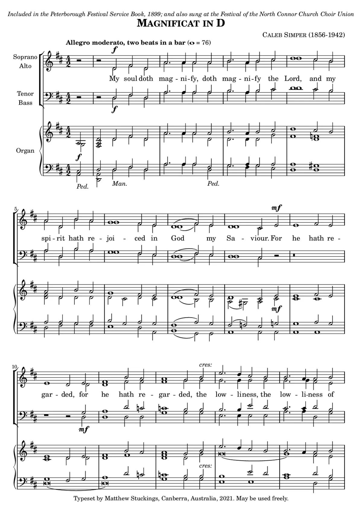 Magnificat and Nunc Dimittis in D - Page 1