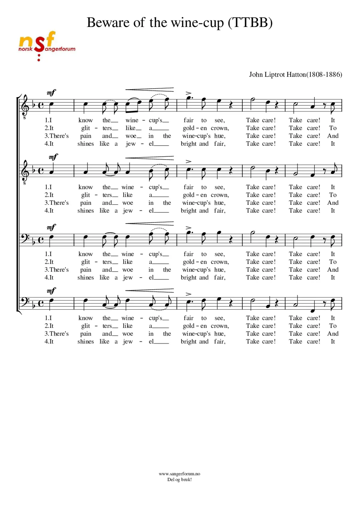 Beware of the Wine-Cup - Page 1