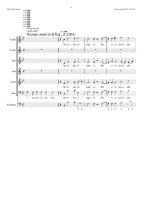 Nicene creed in B flat Z 230/6