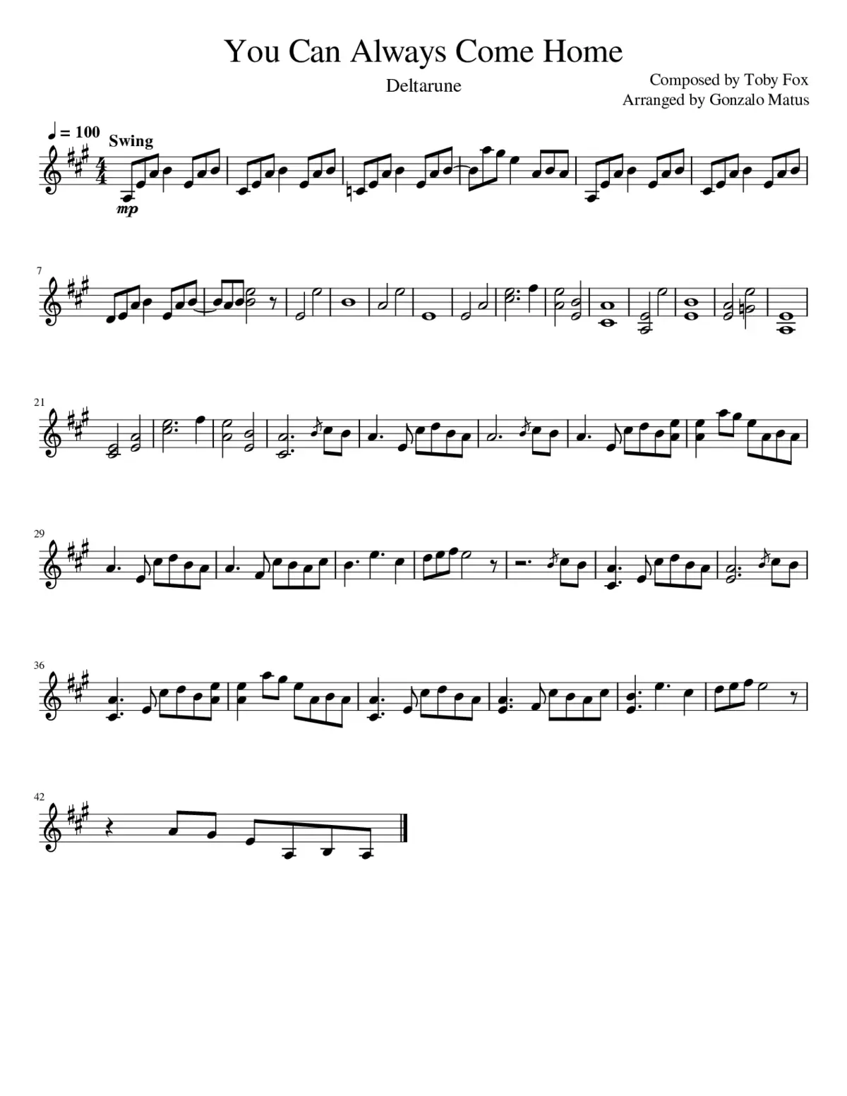 You Can Always Come Home - Violin Solo - Page 1