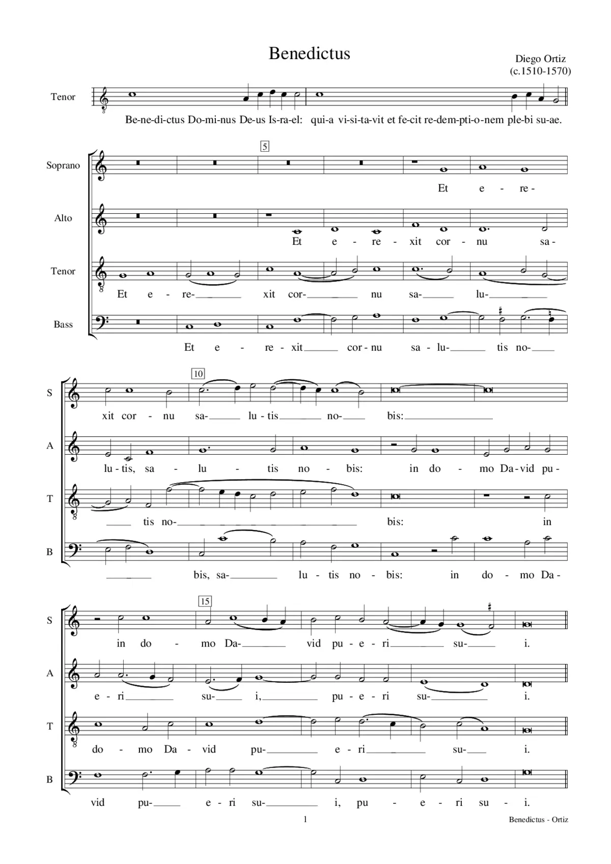 Benedictus Dominus Deus Israel - Page 1