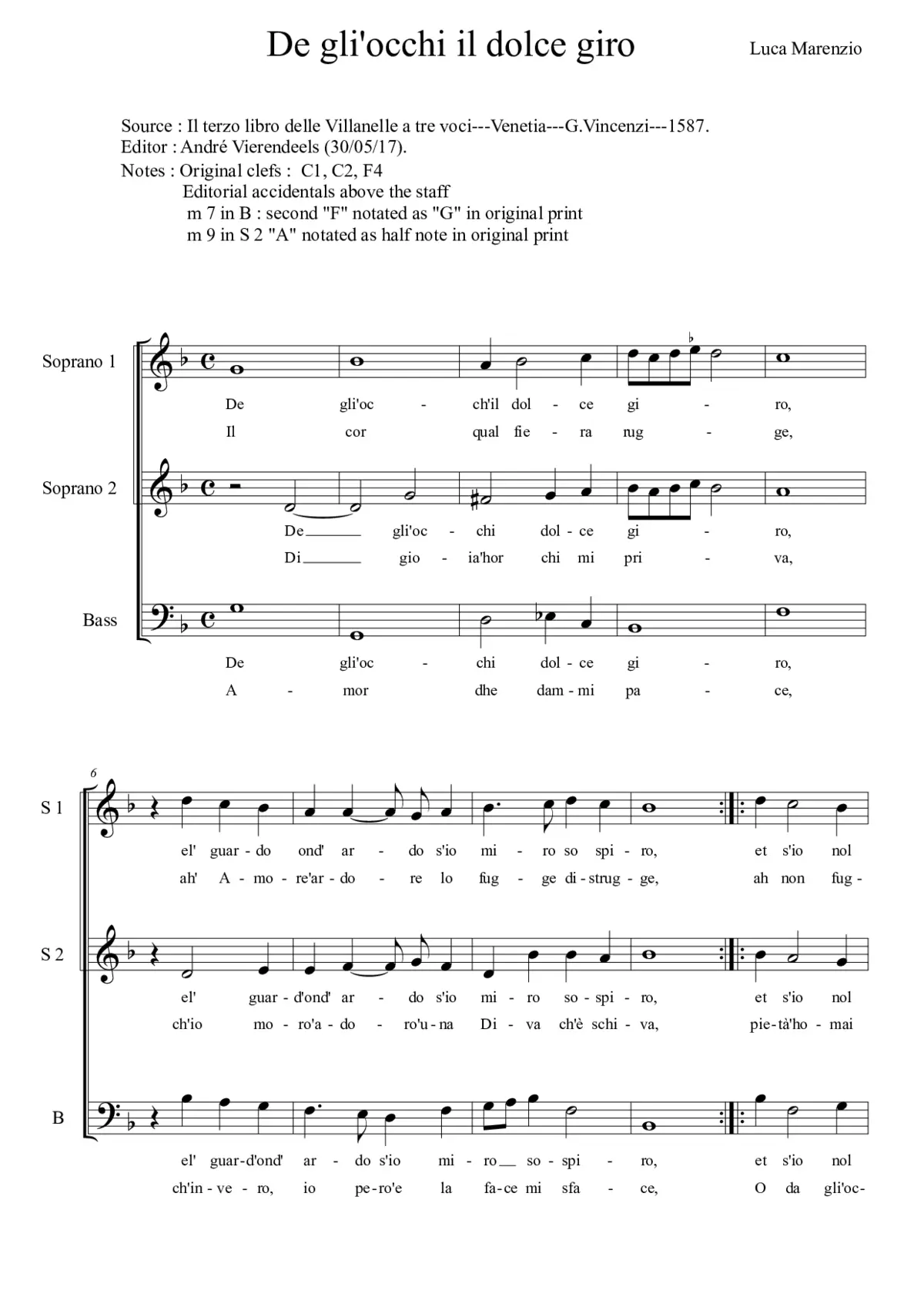 Dagli occhi il dolce giro - Page 1