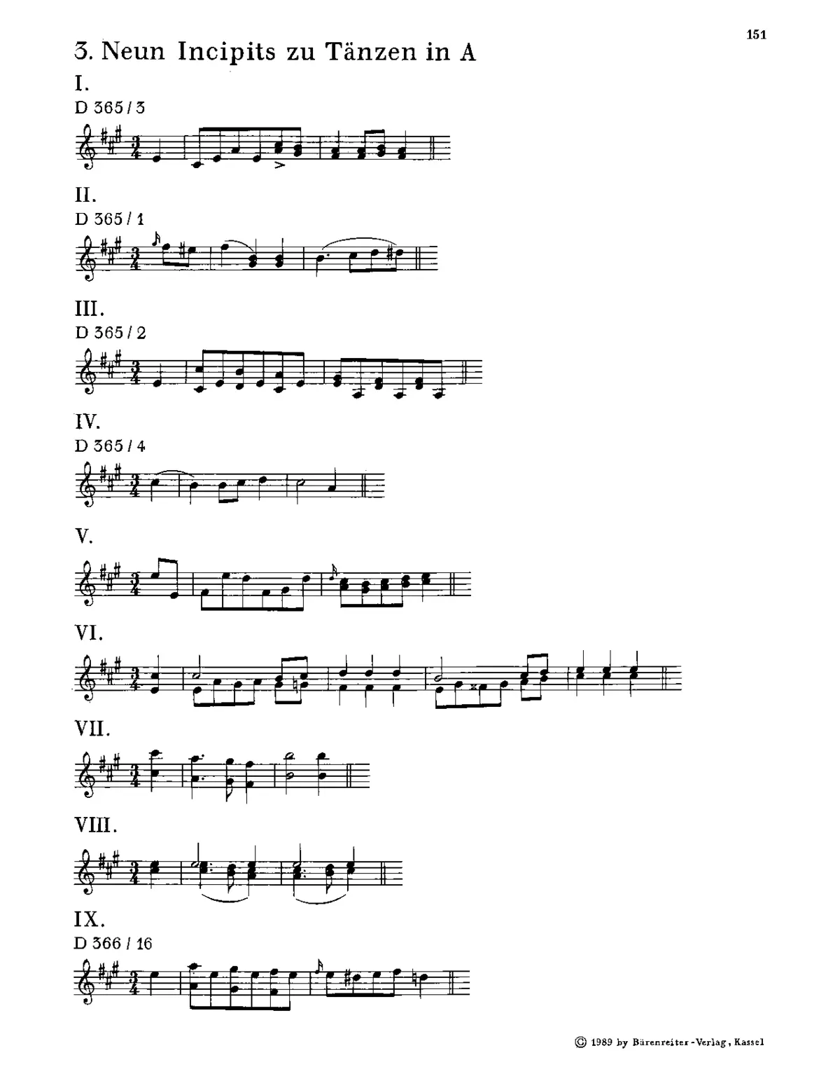 9 Dances in A major - Page 1