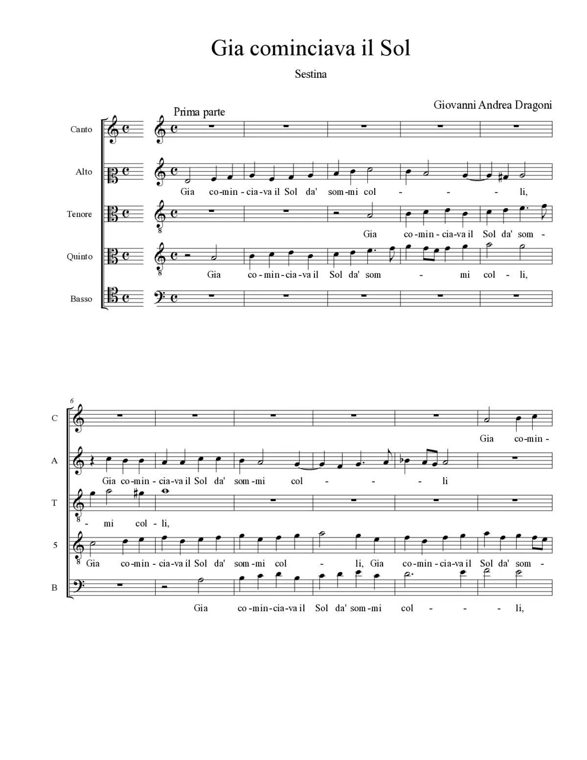 Gia cominciava il Sol - Page 1