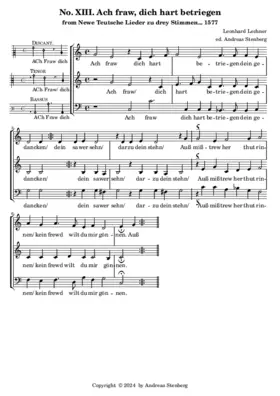 Ach fraw, dich hart betriegen