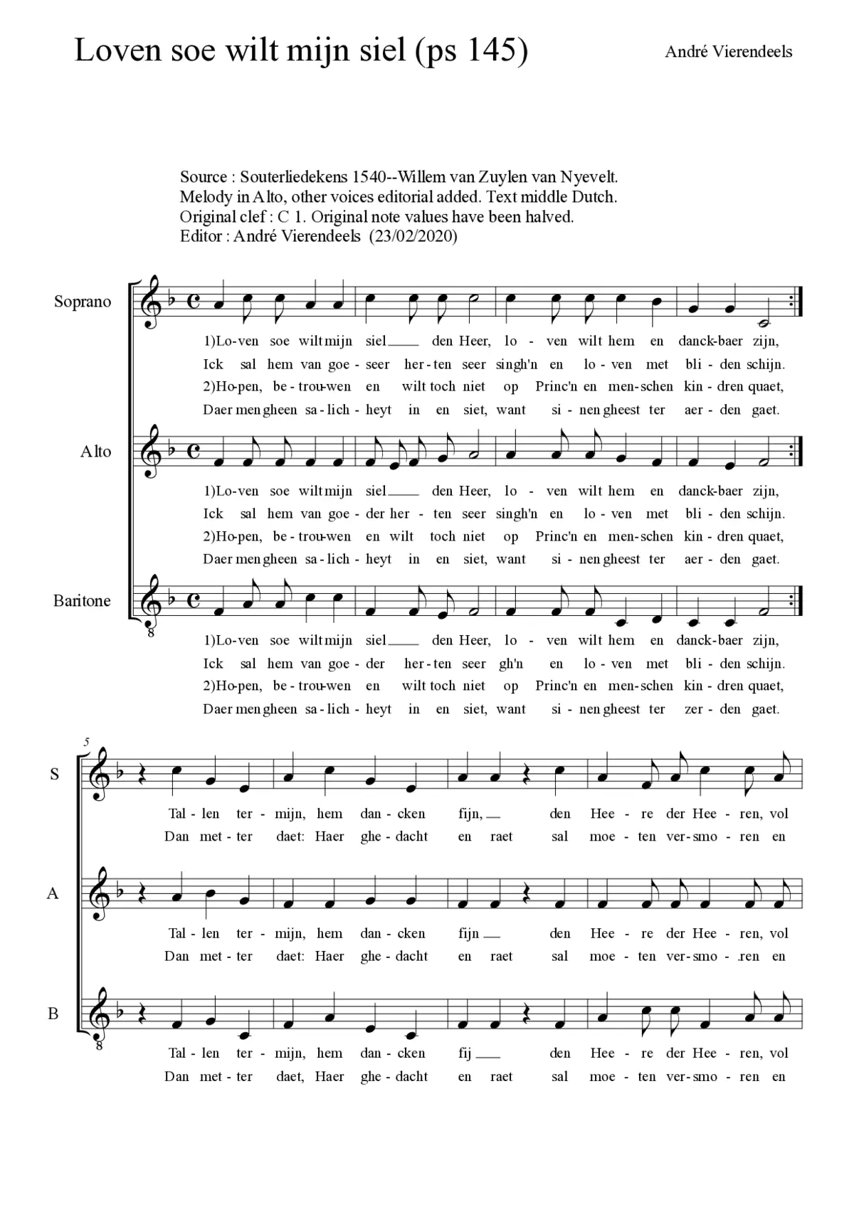 Loven soe wilt mijn siel - Page 1