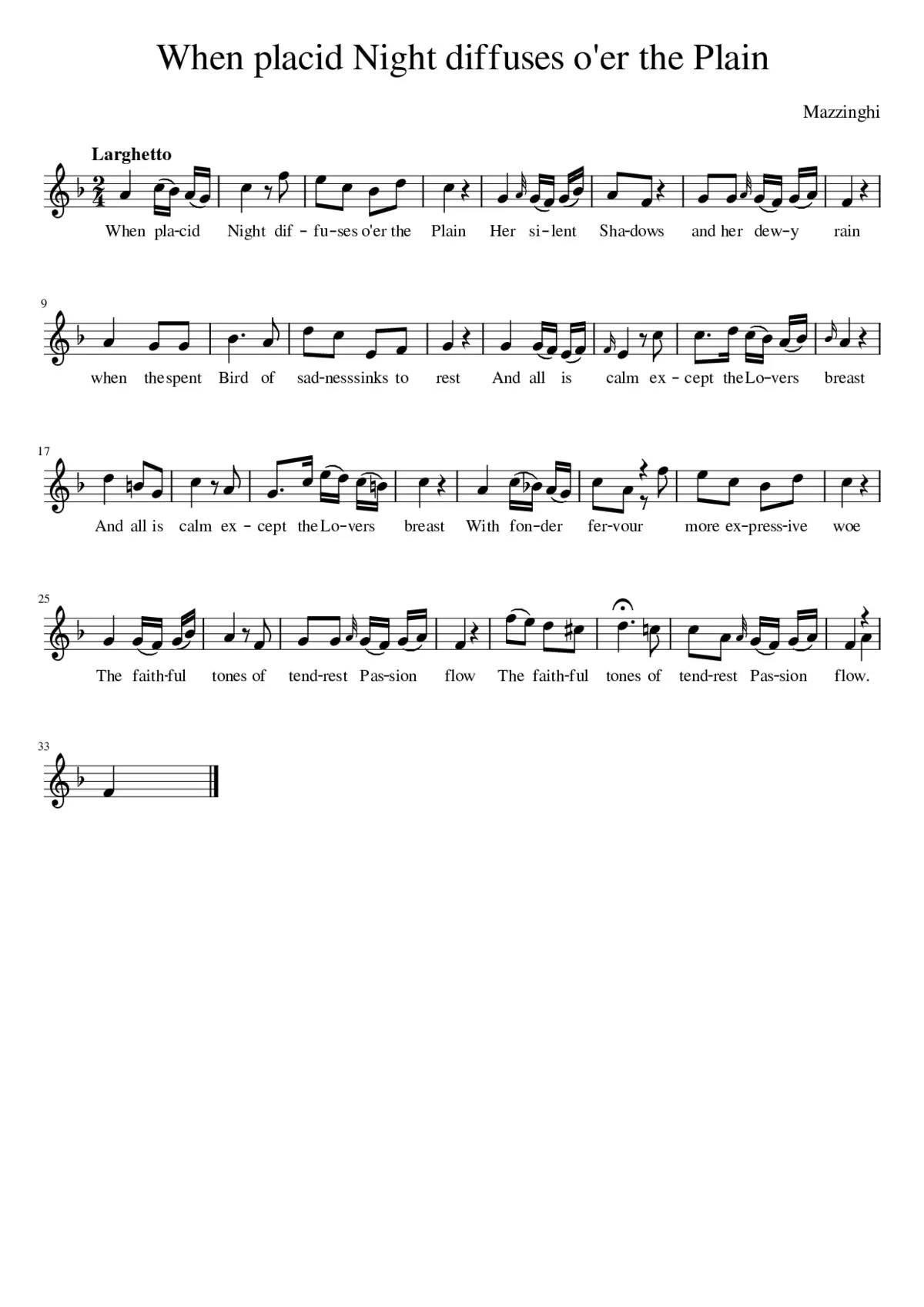 When placid Night diffuses o'er the Plain - Page 1