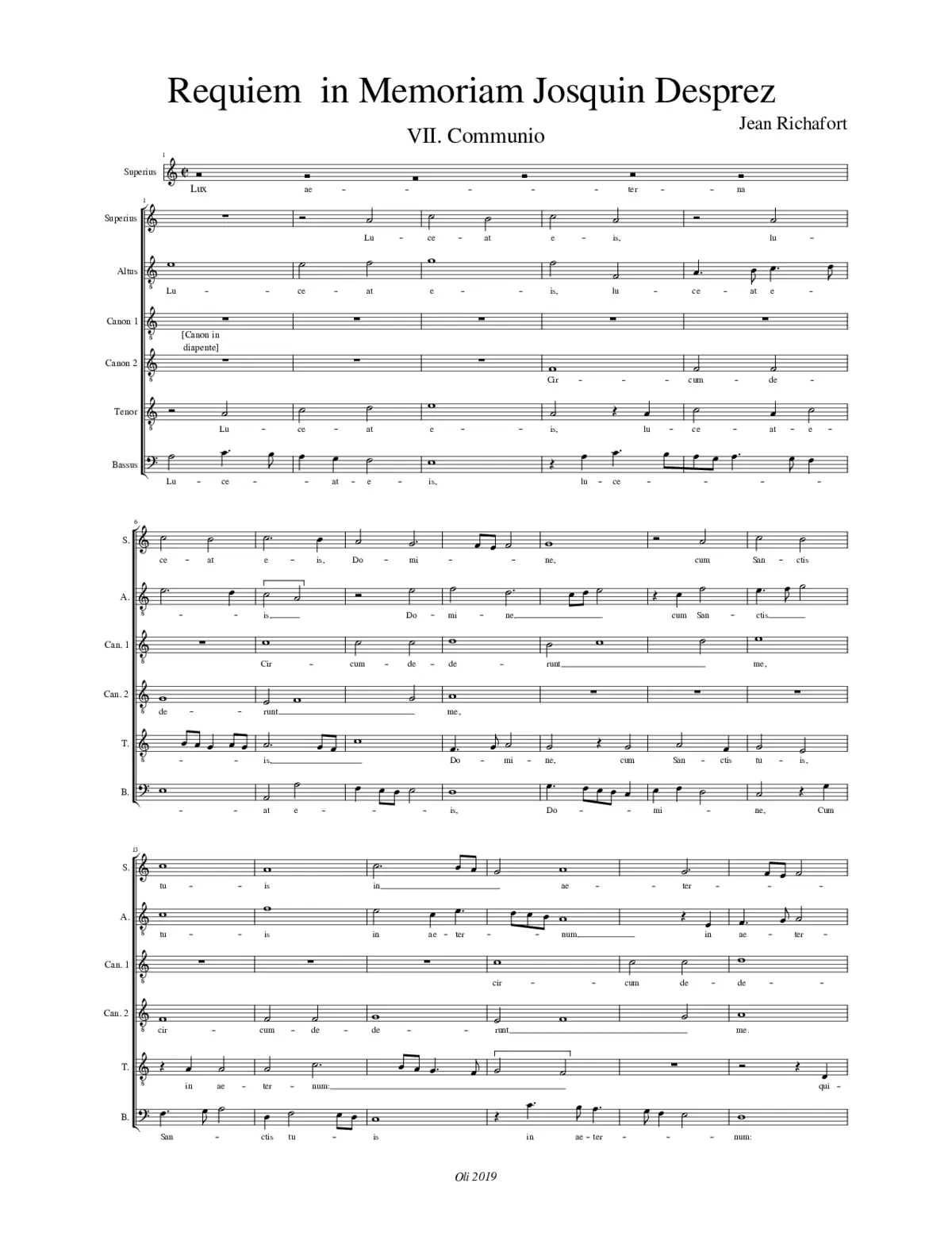 Requiem in Memoriam Josquin Desprez - Page 1