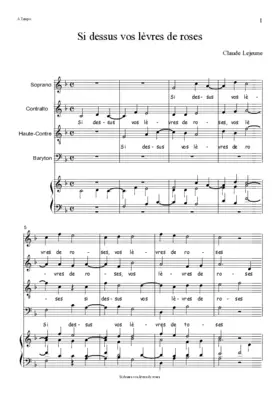 Si dessus vos lèvres de roses