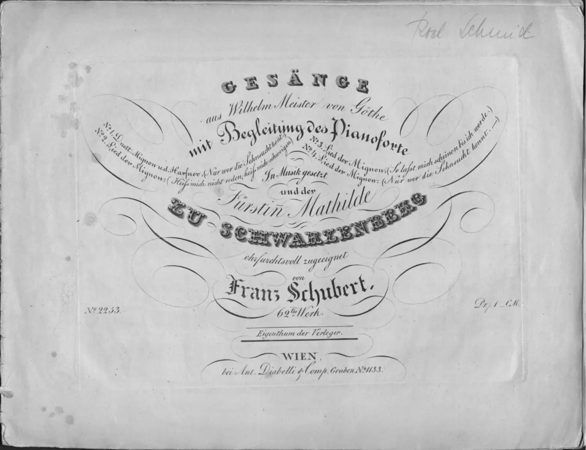 4 Gesänge aus 'Wilhelm Meister' - Page 1