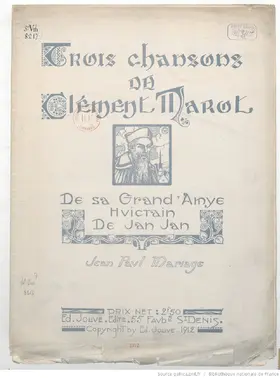 3 chansons de Clément Marot