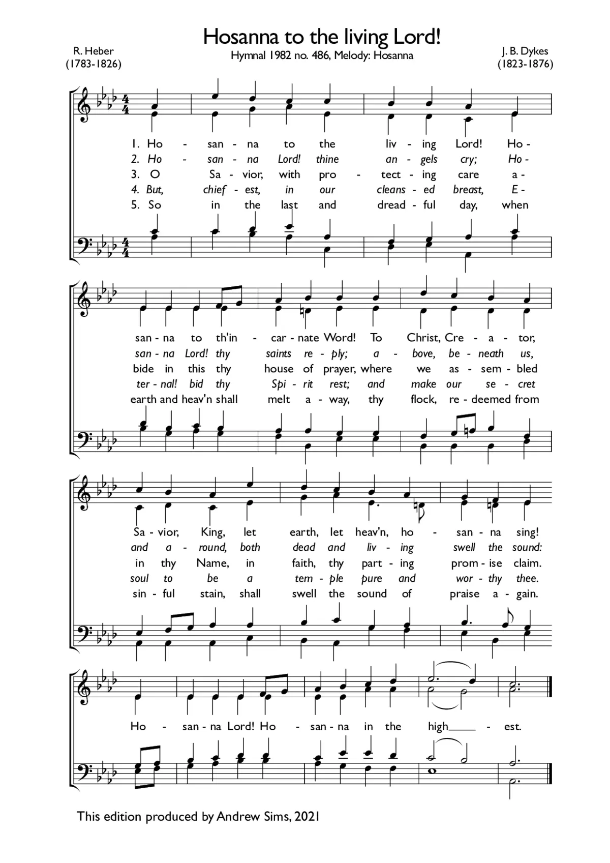 Hosanna to the living Lord! - Page 1