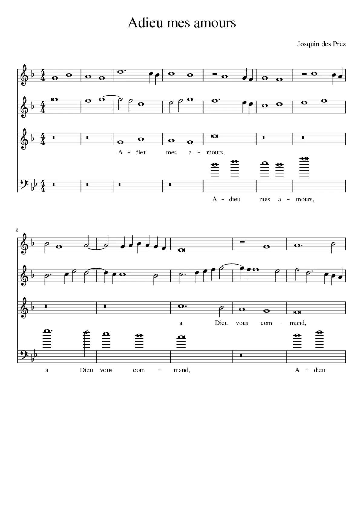 Adieu mes amours - Page 1