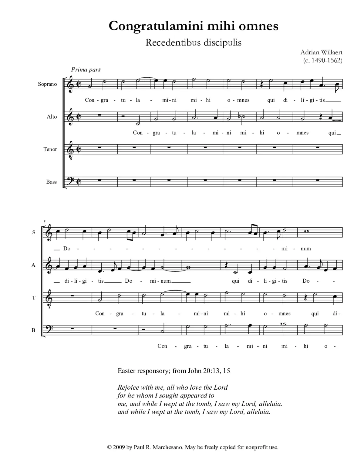 Congratulamini mihi omnes a 4 - Page 1