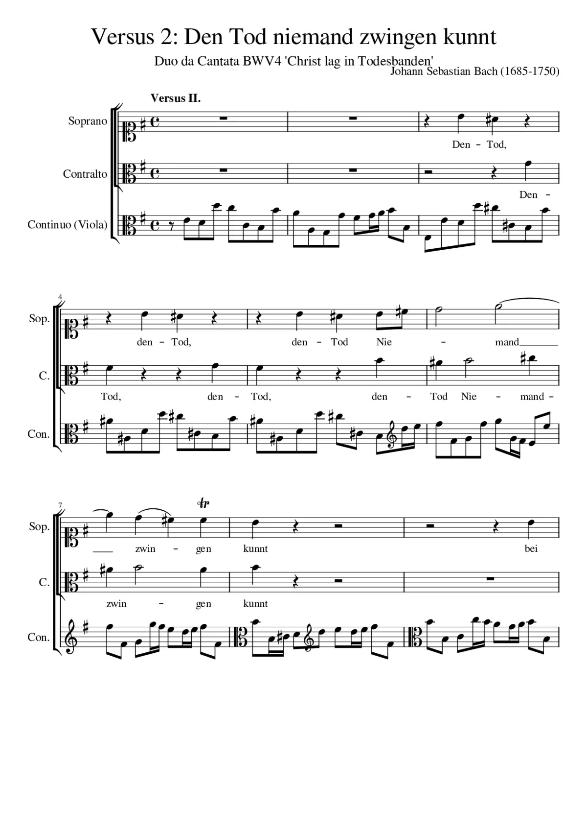 Christ lag in Todesbanden BWV 4 - Page 1