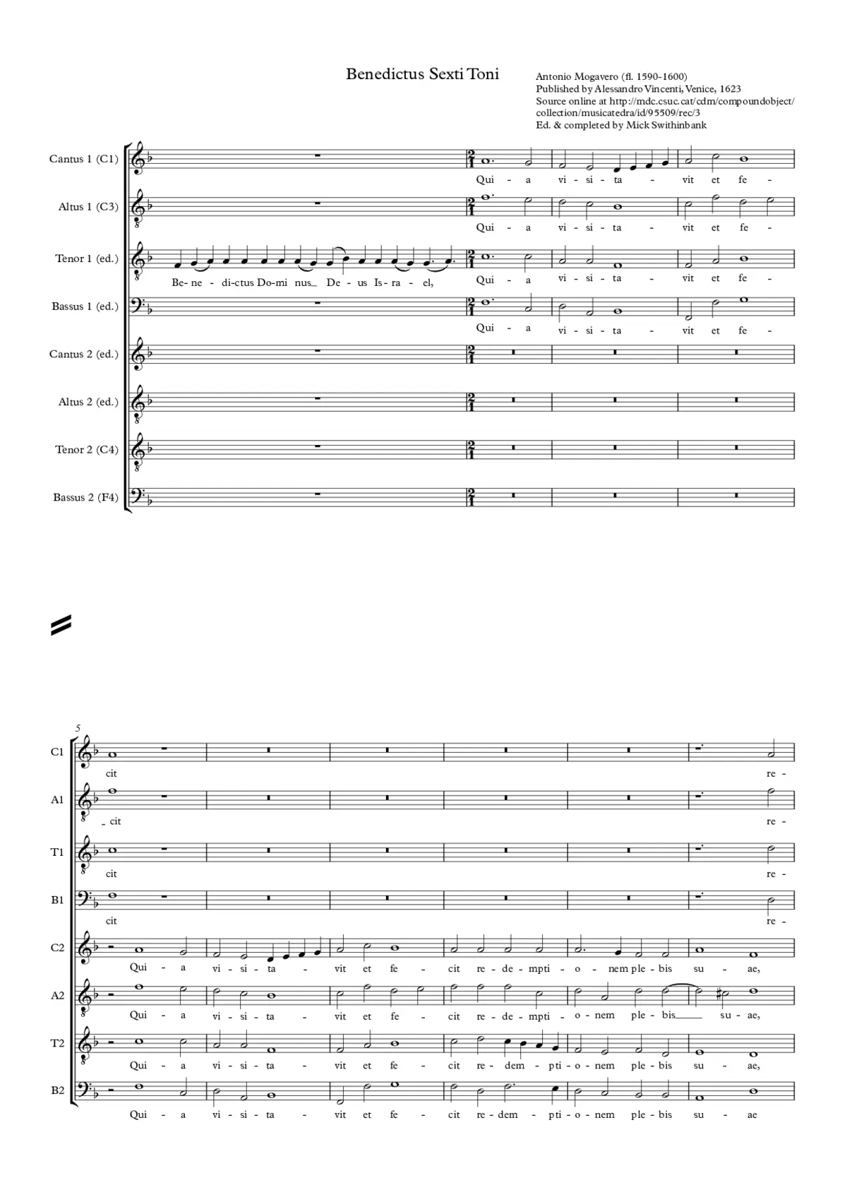 Benedictus (Song of Zechariah) - Page 1