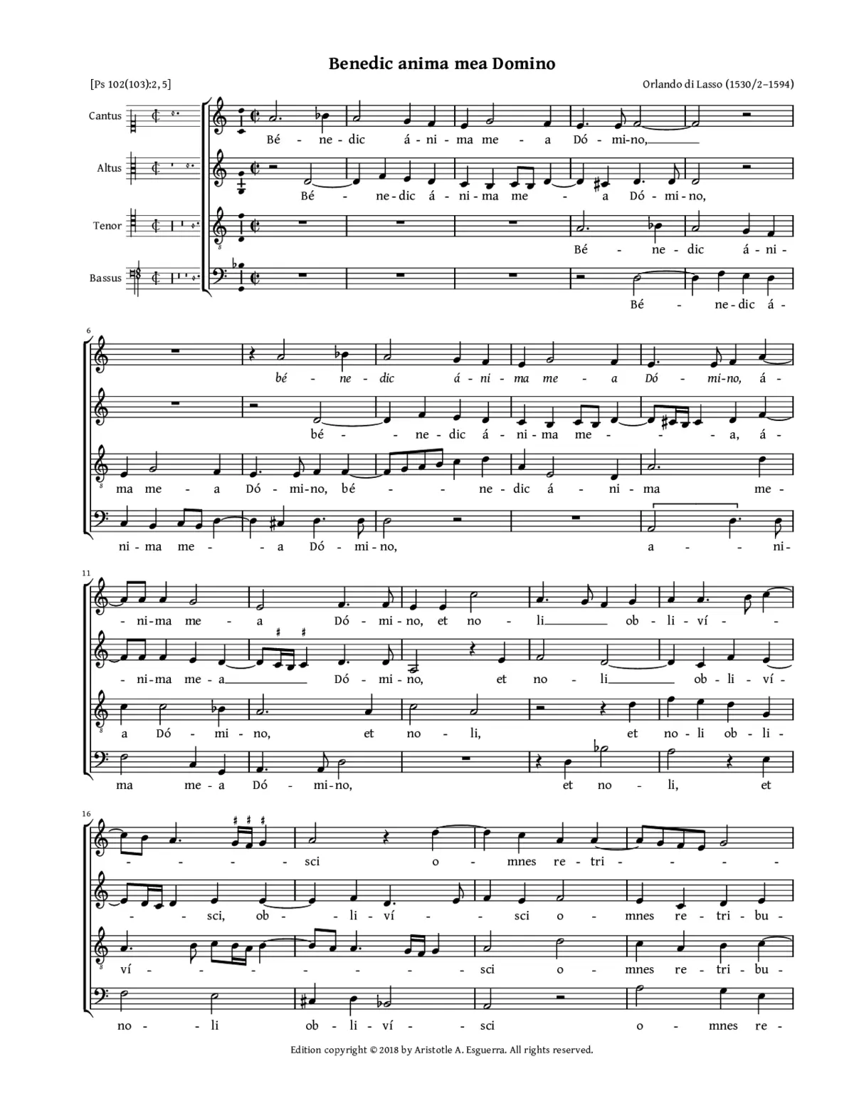 Benedic anima mea, Domino a 4 - Page 1