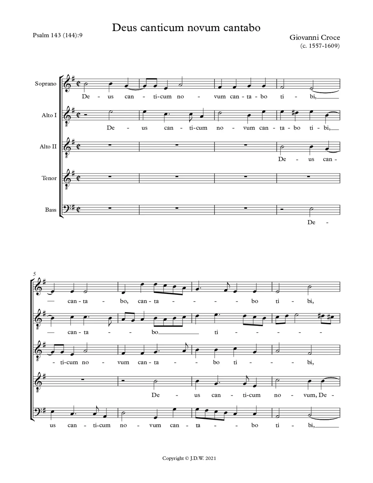 Deus canticum novum cantabo - Page 1