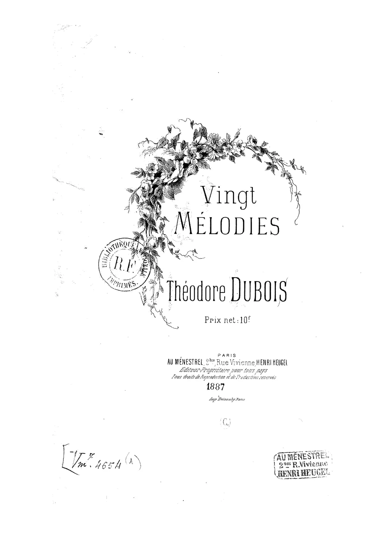 Vingt mélodies - Page 1