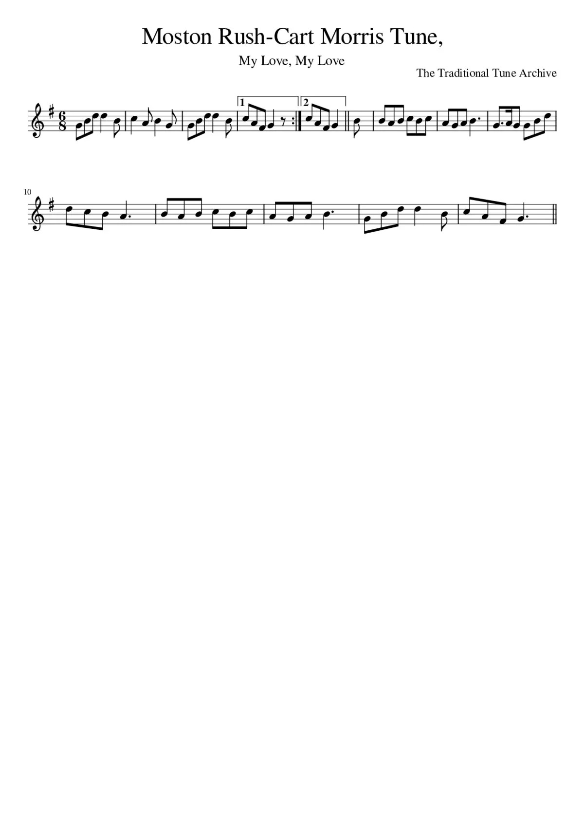 Moston Rush-Cart Morris Tune - Page 1