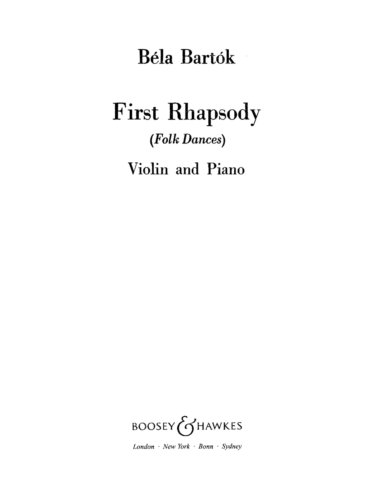Rhapsody No.1 for Violin and Piano - Page 1