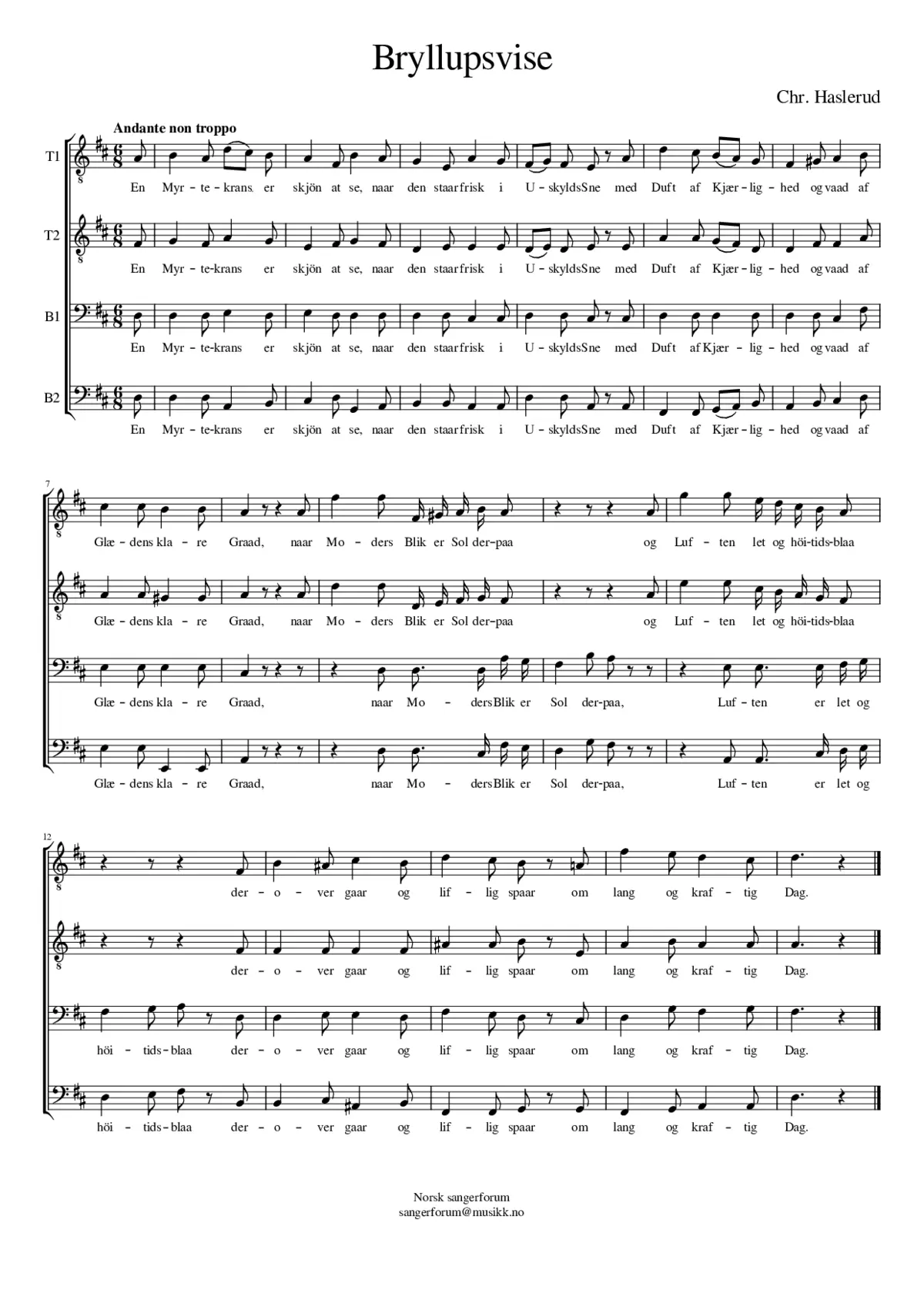 Bryllupsvise - Page 1