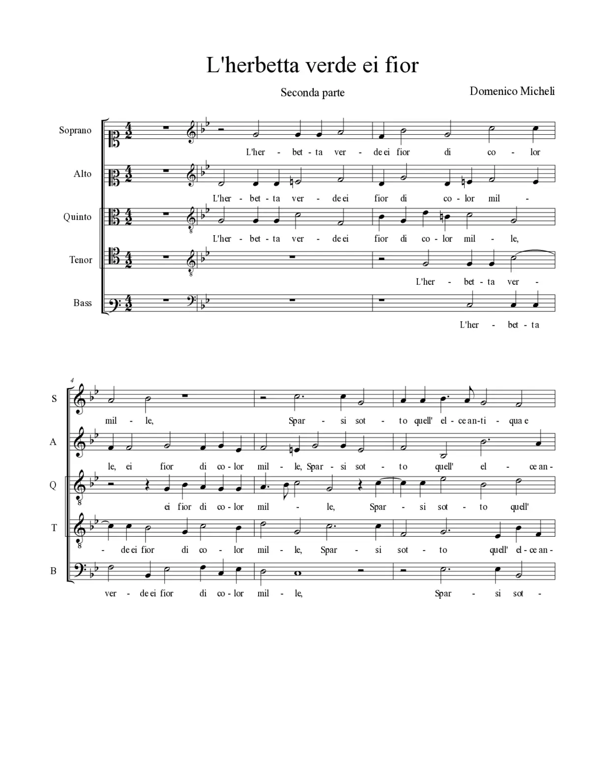 L'herbetta verde ei fior - Page 1